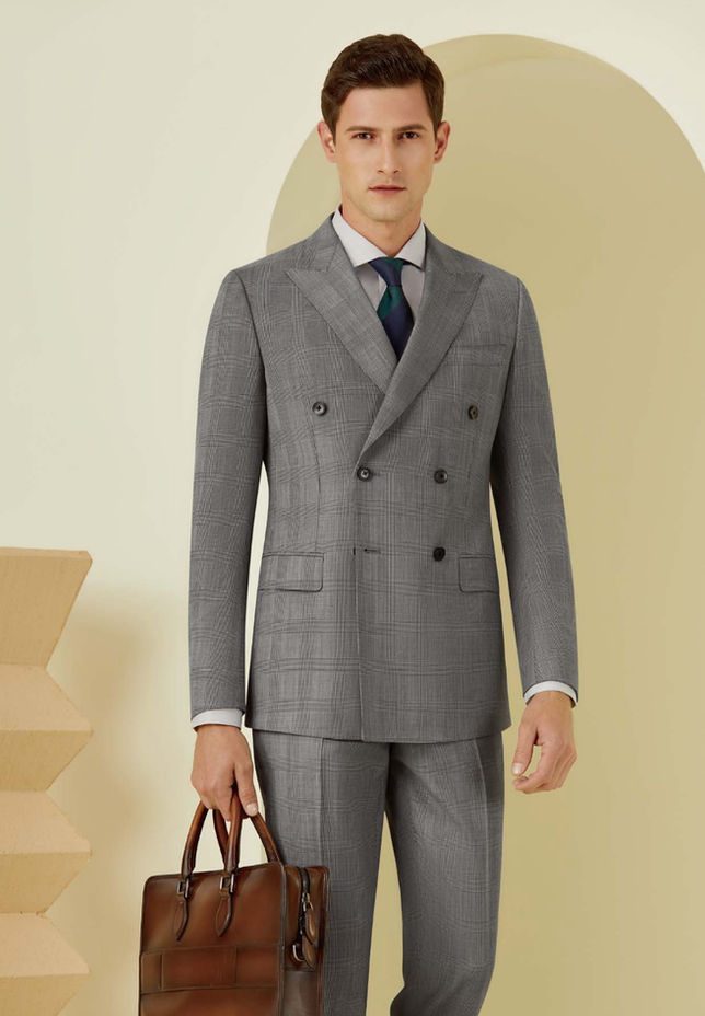 Hand-tailored wool overcoat detail