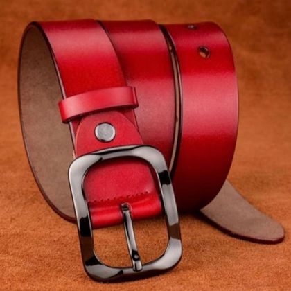 Red Leather Belt — Belts & Buckles available at the Sacramento studio