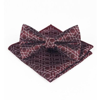 Burgundy Bow Tie & Matching Handkerchief — Bow Ties available at the Sacramento studio