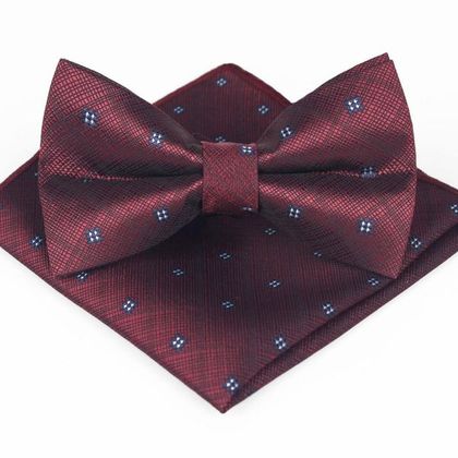 Burgundy Matching Tie & Handkerchief — Bow Ties available at the Sacramento studio