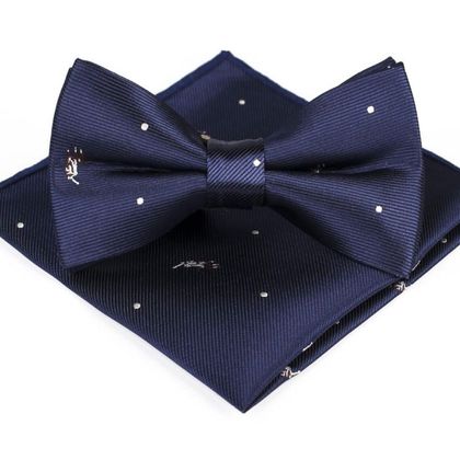 Navy Blue Bow Tie & Handkerchief — Bow Ties available at the Sacramento studio