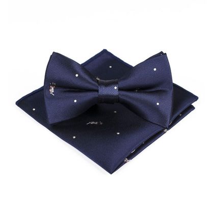 Navy Blue Bow Tie & Matching Handkerchief — Bow Ties available at the Sacramento studio