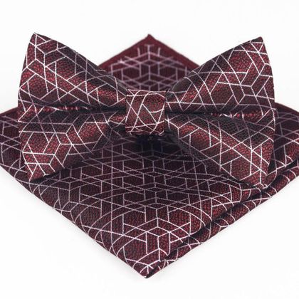 Red Stripe Bow Tie & Handkerchief — Bow Ties available at the Sacramento studio