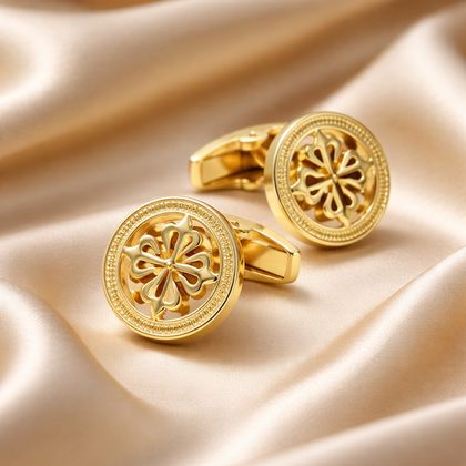 All gold luxury cufflinks for French cuff dress shirts