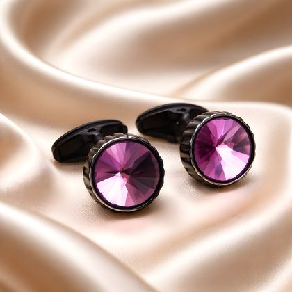 Black Outer Cufflink With Pink Inner — Cufflinks available at the Sacramento studio