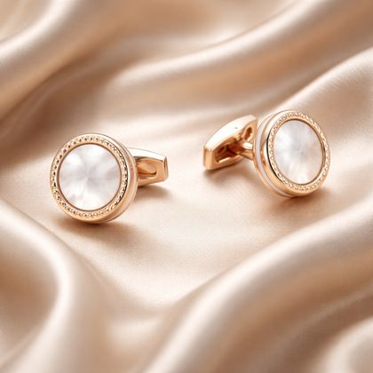 Rose Gold Circle Cufflink — Cufflinks available at the Sacramento studio