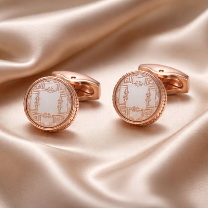 Rose Gold Design Cufflink — Cufflinks available at the Sacramento studio
