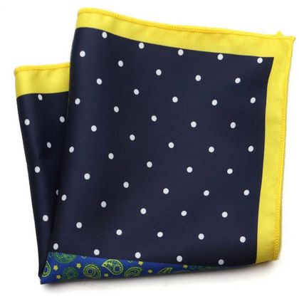 Black With Outer Yellow Pocket Square — Pocket Squares available at the Sacramento studio