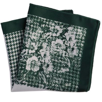 Flower Design Green Pocket Square — Pocket Squares available at the Sacramento studio