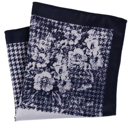 Dark Navy Floret Pocket Square — Pocket Squares available at the Sacramento studio