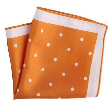Orange & White Polka Dot Pocket Square — Pocket Squares available at the Sacramento studio