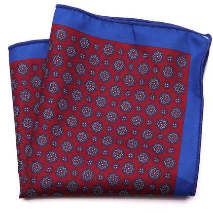 Red With Outer Blue Pocket Square — Pocket Squares available at the Sacramento studio