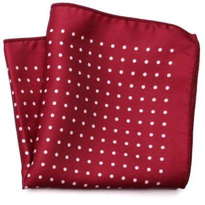 Red With White Dot Pocket Square — Pocket Squares available at the Sacramento studio