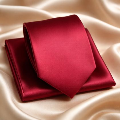 Deep Rose Tie & Pocket Square Set — Ties available at the Sacramento studio