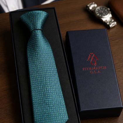 Emerald Micro Check Tie — Ties available at the Sacramento studio