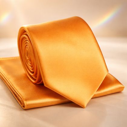 Golden Mustard Tie & Pocket Square Set — Ties available at the Sacramento studio