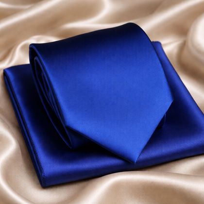 Midnight Blue Tie & Pocket Square Set — Ties available at the Sacramento studio