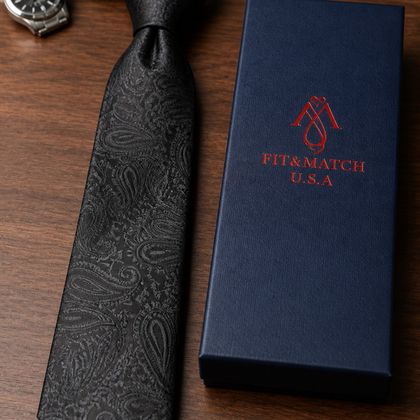 Midnight Noir Paisley Tie — Ties available at the Sacramento studio