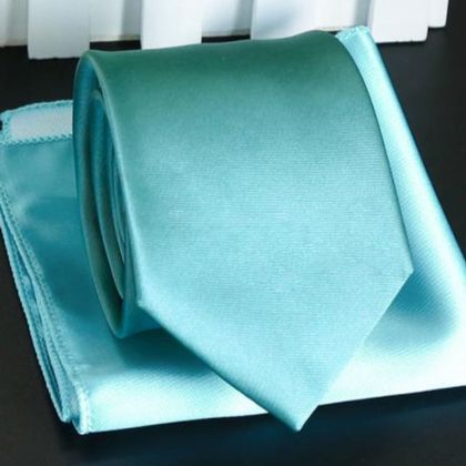 Mint Aqua Tie & Pocket Square Set — Ties available at the Sacramento studio