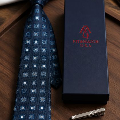 Monaco Blue Medallion Tie — Ties available at the Sacramento studio