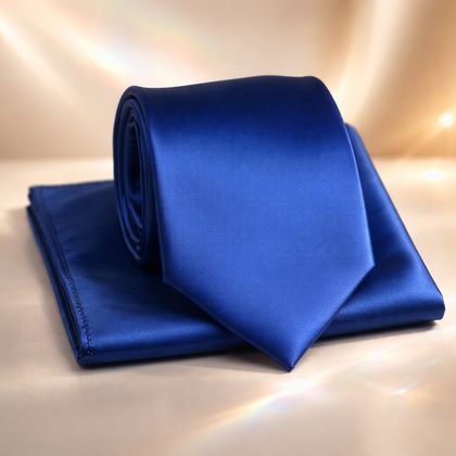 Royal Blue Tie & Pocket Square Set — Ties available at the Sacramento studio