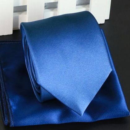 Royal Sapphire Tie & Pocket Square Set — Ties available at the Sacramento studio