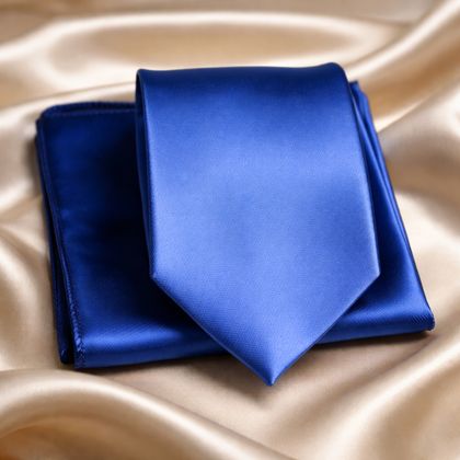 Sapphire Blue Tie & Pocket Square Set — Ties available at the Sacramento studio
