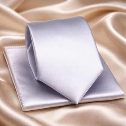 Silver Frost Tie & Pocket Square Set — Ties available at the Sacramento studio