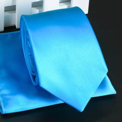 Sky Blue Tie & Pocket Square Set — Ties available at the Sacramento studio