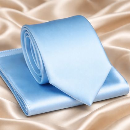 Soft Aqua Tie & Pocket Square Set — Ties available at the Sacramento studio