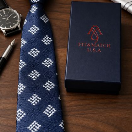 Windsor Navy Check Tie — Ties available at the Sacramento studio